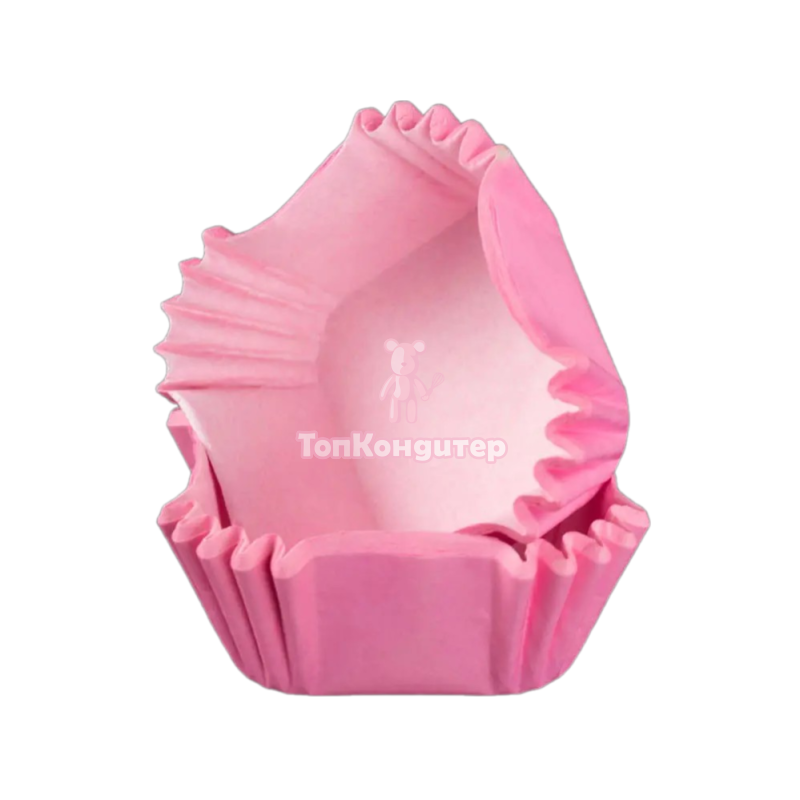 Капсулы бумажные для конфет розовые квадрат 35мм*35 мм*25мм, 50шт