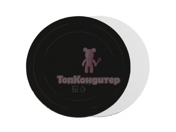 Подложка для торта "Черная/Белая" 24 см, толщина 3,2 мм