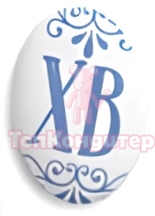 Сахарный медальон "ХВ голубой" 3,5 см*2,5 см 1 шт