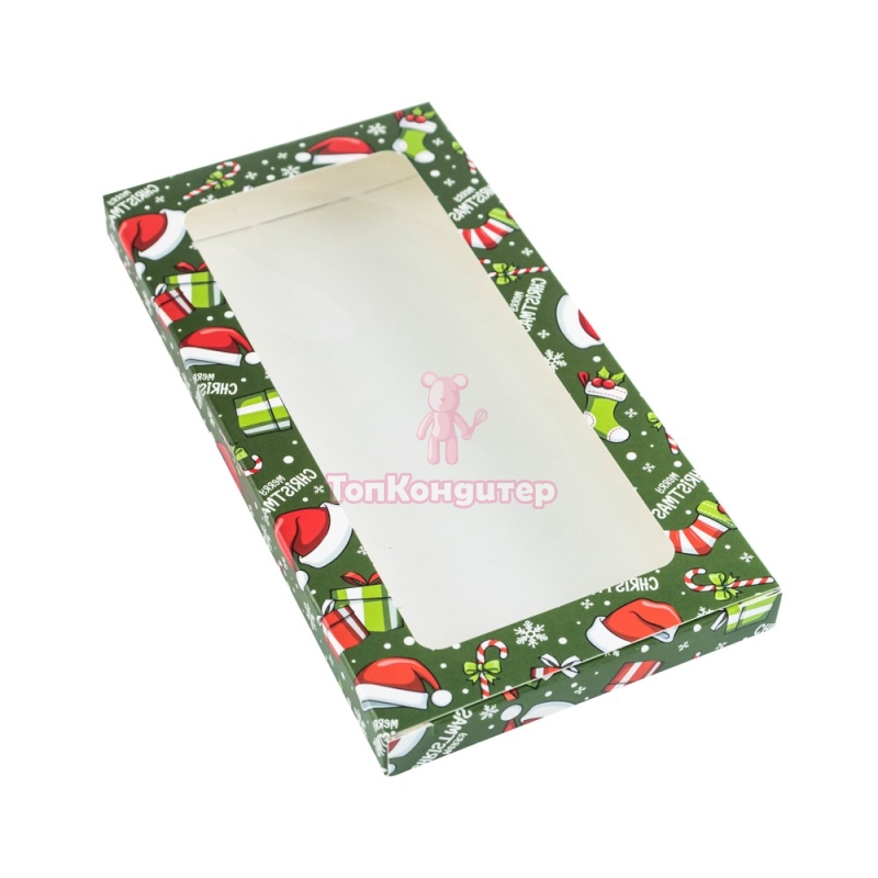 Коробка для шоколадной плитки "Рождественское ассорти" 18 см*9 см*1,4 см