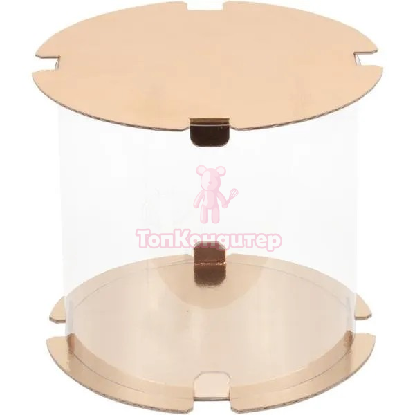 Коробка для торта "Тубус" 24 см*24 см золото