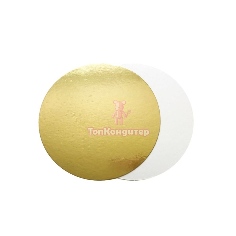 Подложка для торта "Золото/Белая" 36 см, толщина 3,2 мм